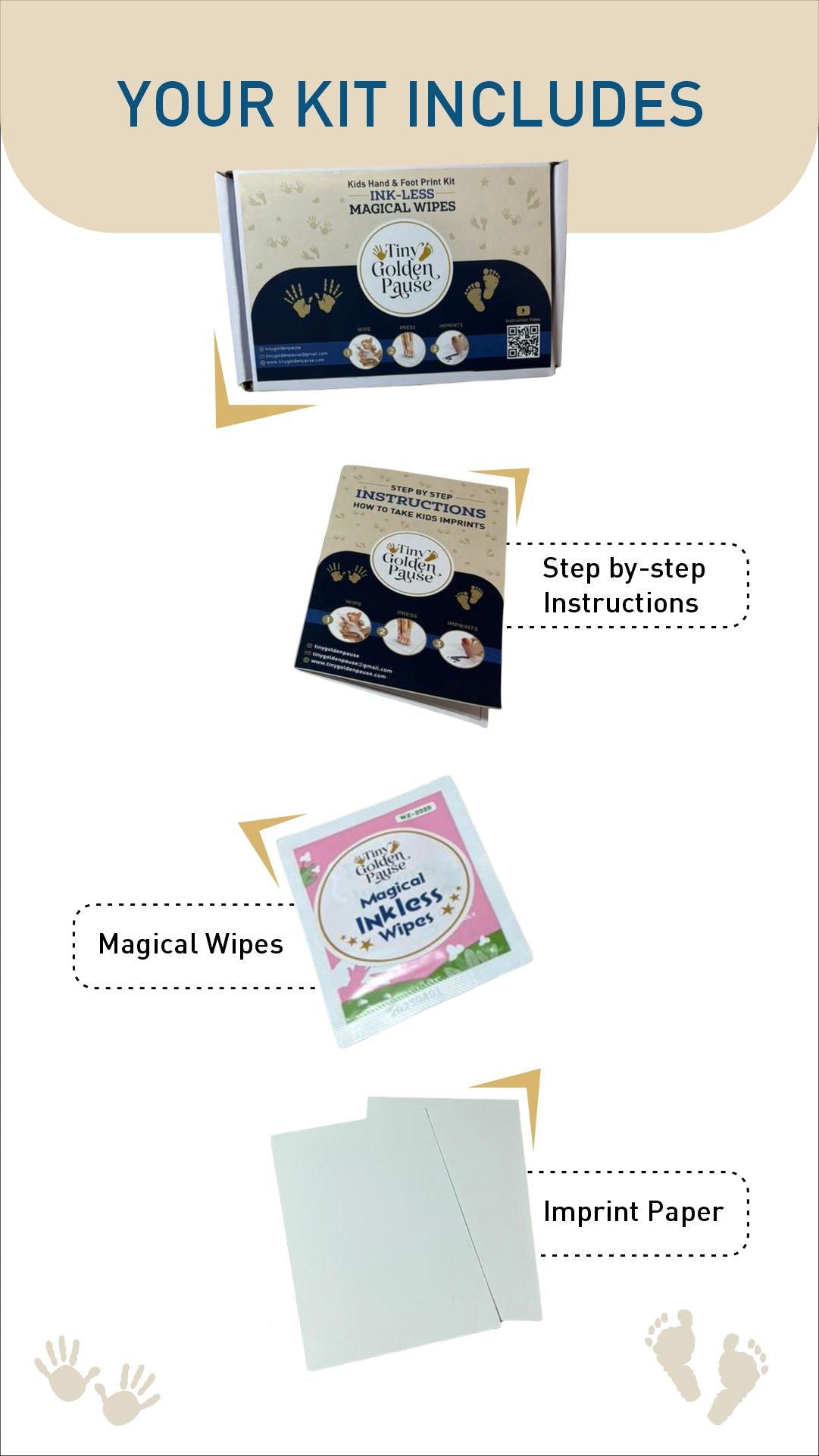 Kids Golden Imprints - Pink Background