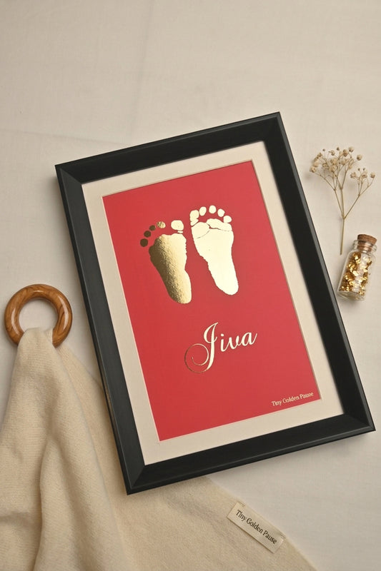 Kids Golden Imprints - Red Background